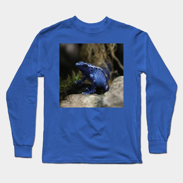 Okopipi Blue Poison Arrow or Dart Frog Long Sleeve T-Shirt by Christine aka stine1